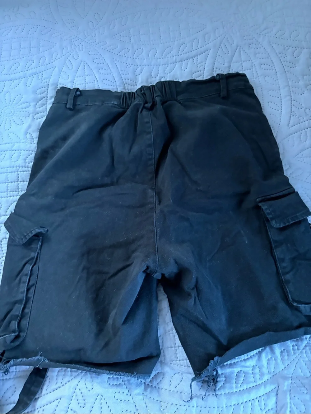 SHEIN Black Cargo Shorts with Gold Hardware